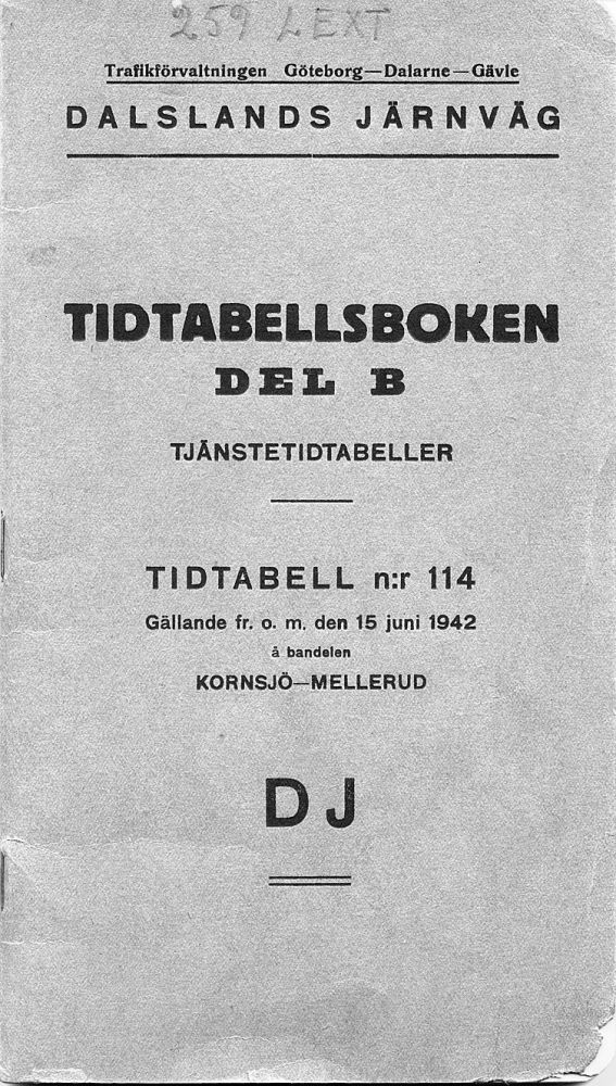 Dj Tidtabellsboken Del B N R 114 1942 Och Tva Tillagg Jarnvagshistoriskt Forum